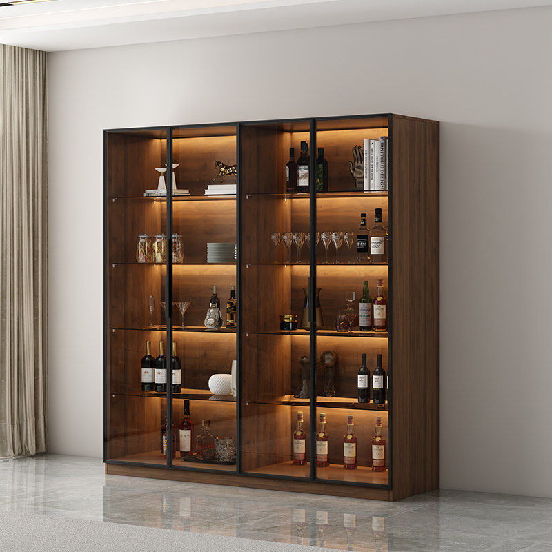 Home Bar Shelves - デザイナーモダンなバーキャビネットリビングルームの棚装飾北欧木製ワインキャビネットカクテルコーヒーアルモアラウンジスイート家具
