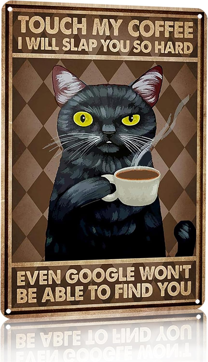 Home Bar And Coffee - 面白い黒猫「My Coffee I Will Slap You