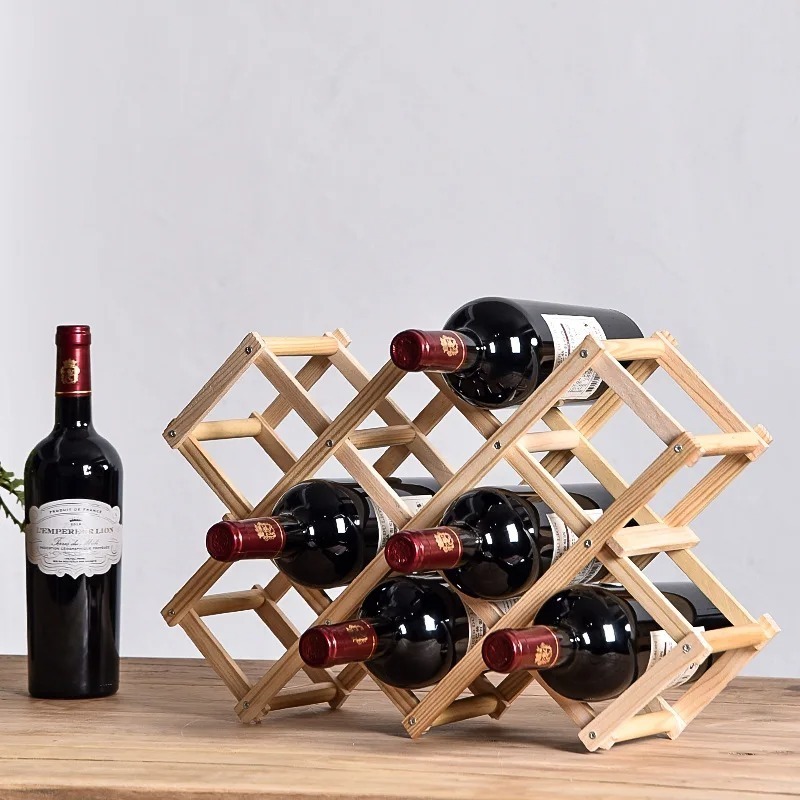 Home Bar Shelves - 積み重ね可能なワイン収納棚 3、5、6、10 ボトル木製ワイン棚ホームバー用品ワインキャビネットバーツール