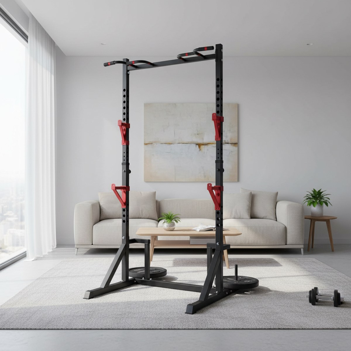 調整可能なパワーラック、懸垂バー付きホームジムスクワットスタ - Home Bar And Gym のレビューと価格