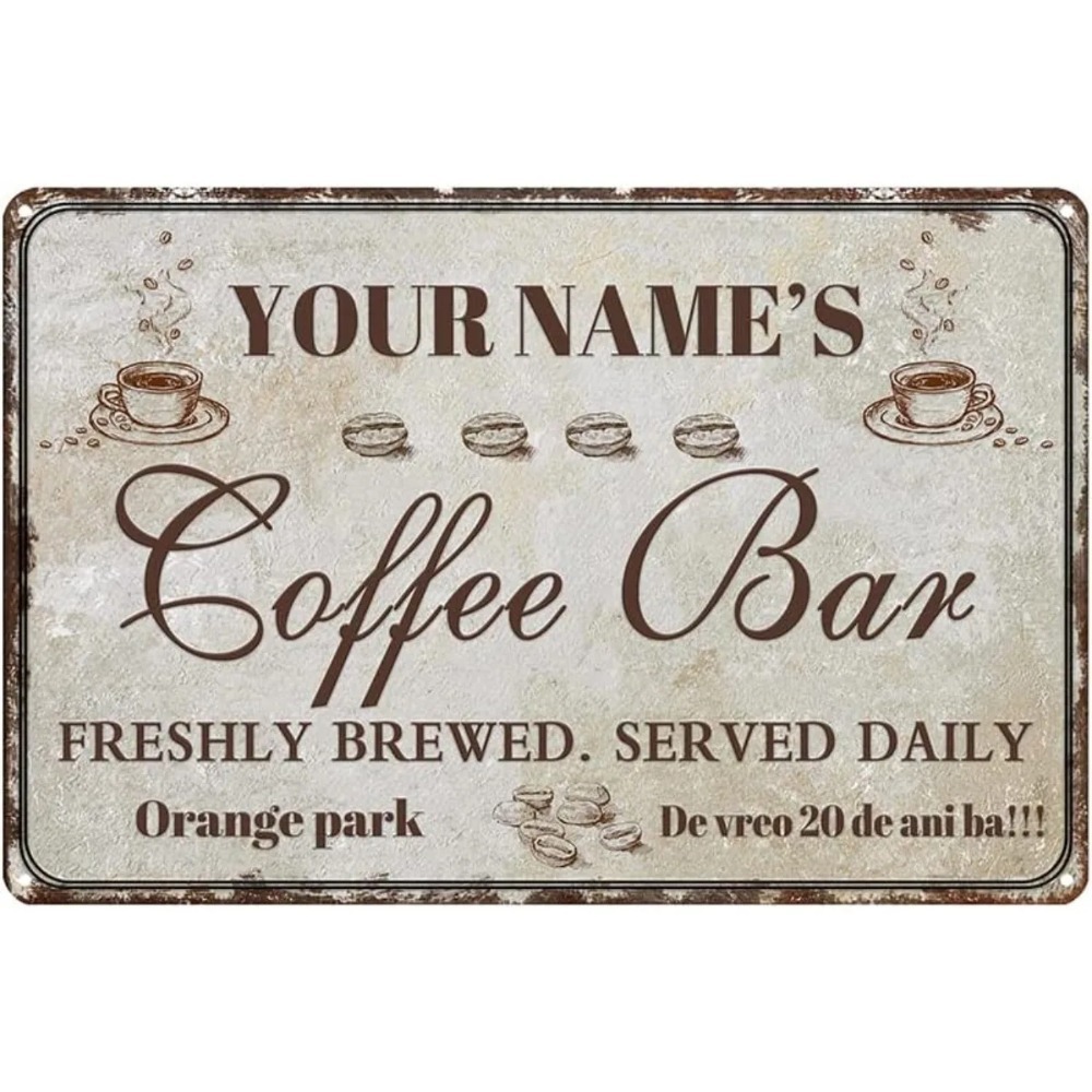 カスタムレトロコーヒーバー用金属製サイン、パーソナライズされ - Home Bar And Coffee のレビューと価格
