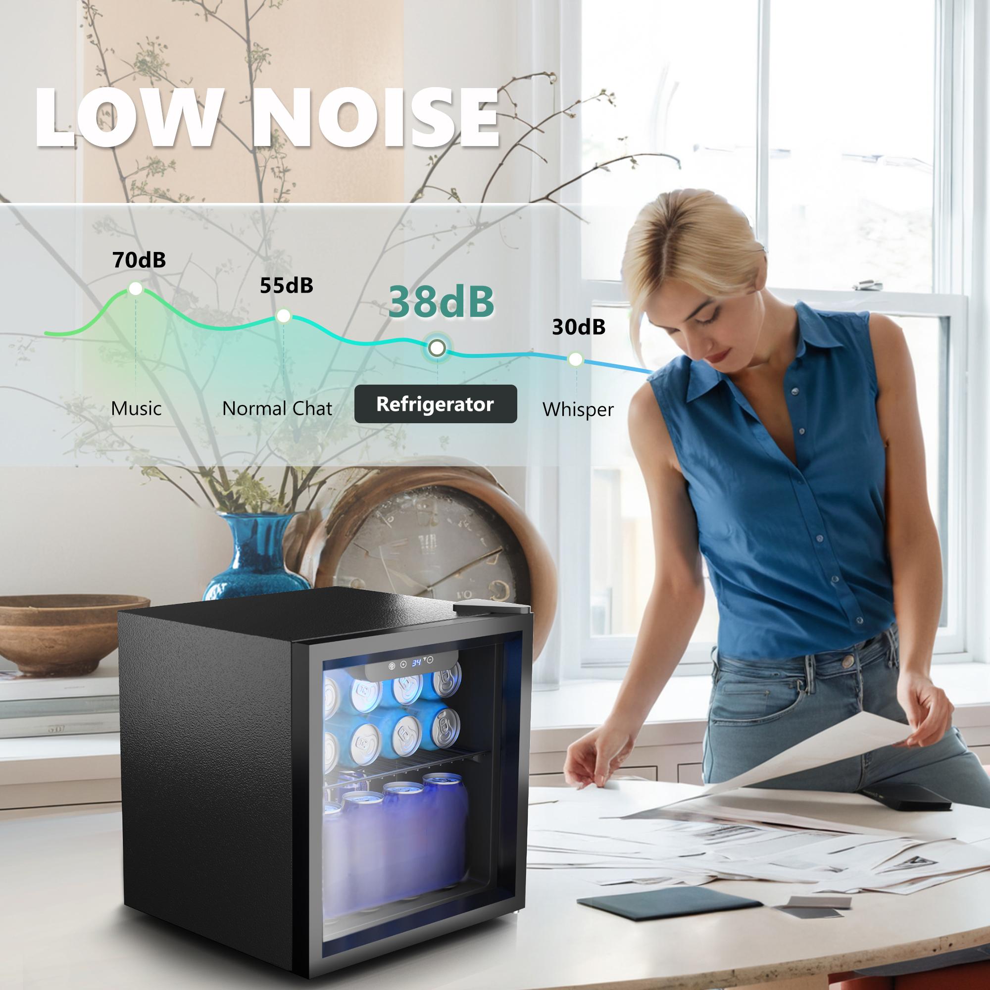 EKOJUCE ガラス扉ミニ冷蔵庫、調整可能な棚と青色LED - Home Bar And Fridge のレビューと価格