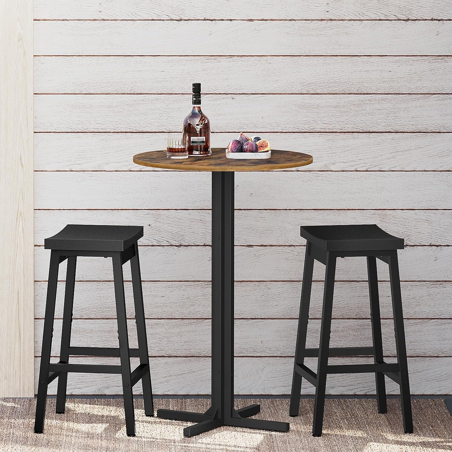 丸型バーテーブル2脚セット、カウンターハイトパブテーブル、バ - Home Bar And Counter のレビューと価格
