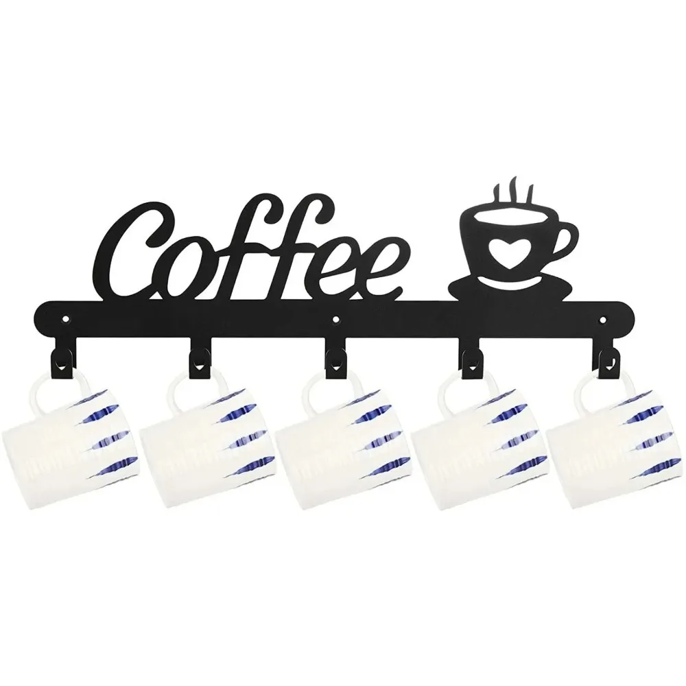 コーヒーメタルマグホルダー 壁掛け式 鉄製コーヒーカップフッ - Home Bar Word のレビューと価格