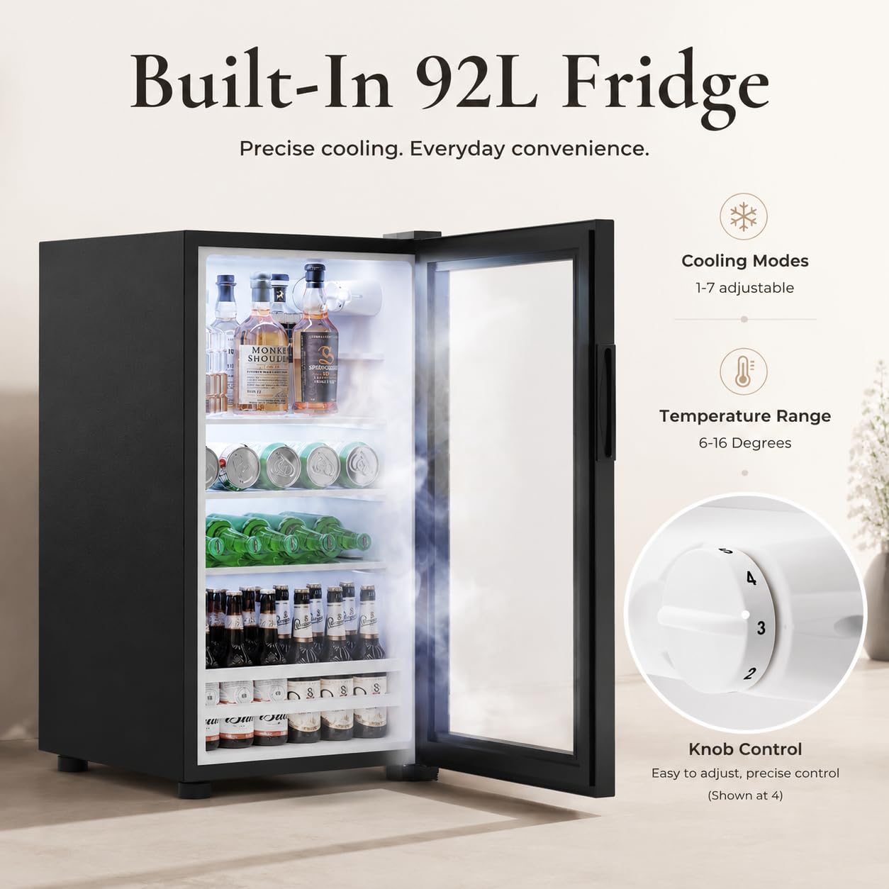 家庭用溝付きミニ冷蔵庫キャビネット（冷蔵庫付き）、ブラック  - Home Bar And Fridge のレビューと価格